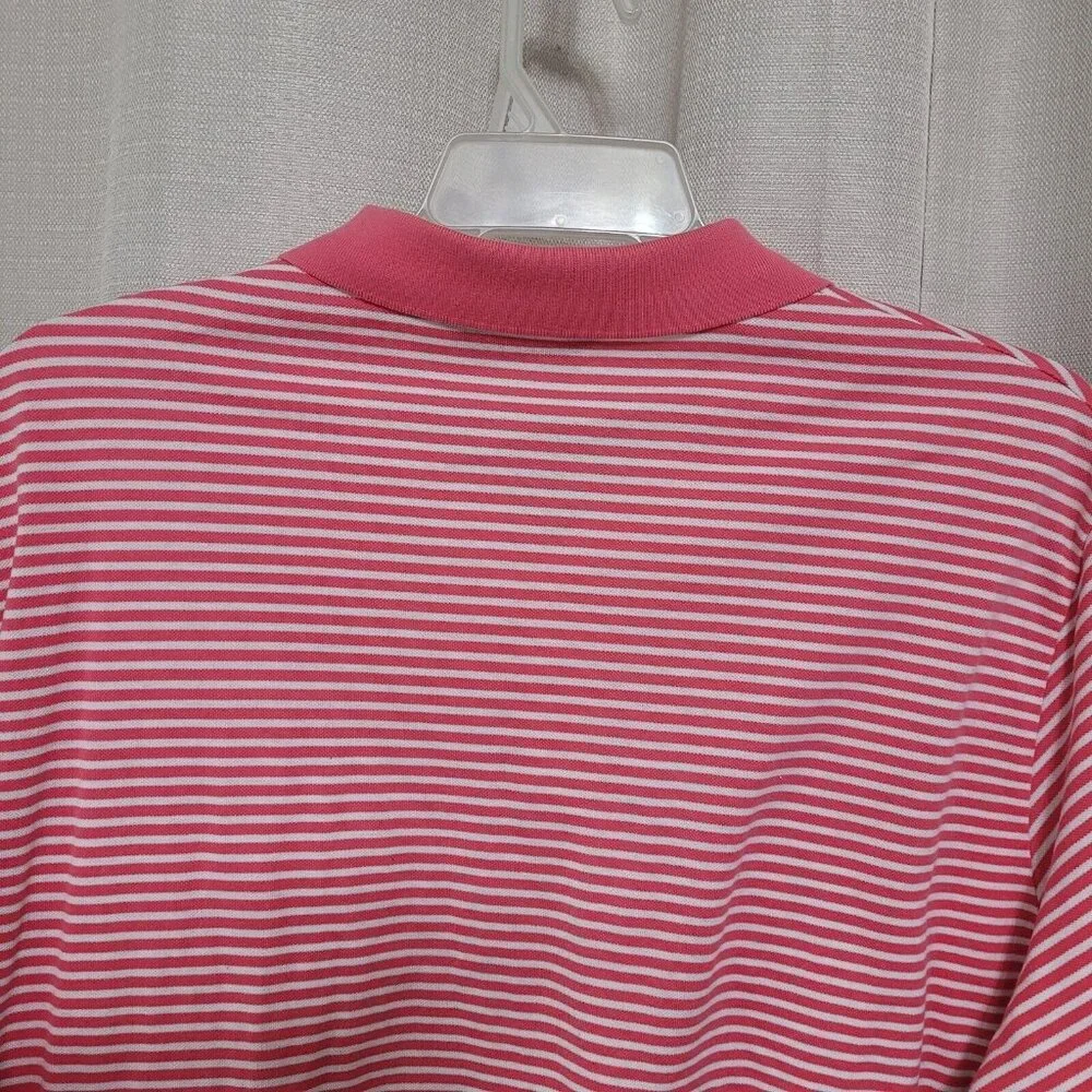 Ralph Lauren Polo Golf Short Sleeve Polo Shirt Men's Size XL Pink White Striped